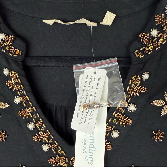 Soft Surroundings NWT XL Festa Black Embellished Top - Picture 8 of 12